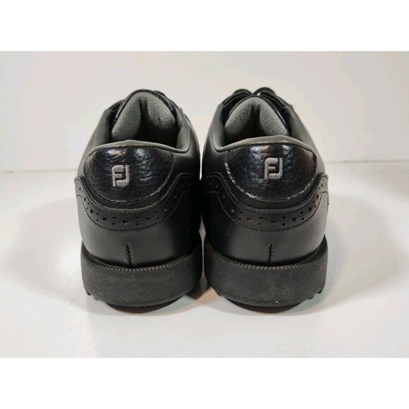 FootJoy Greenjoys Leather Oxford Golf Shoes Mens 9.5 W Wide 45534 Black - Picture 4 of 9